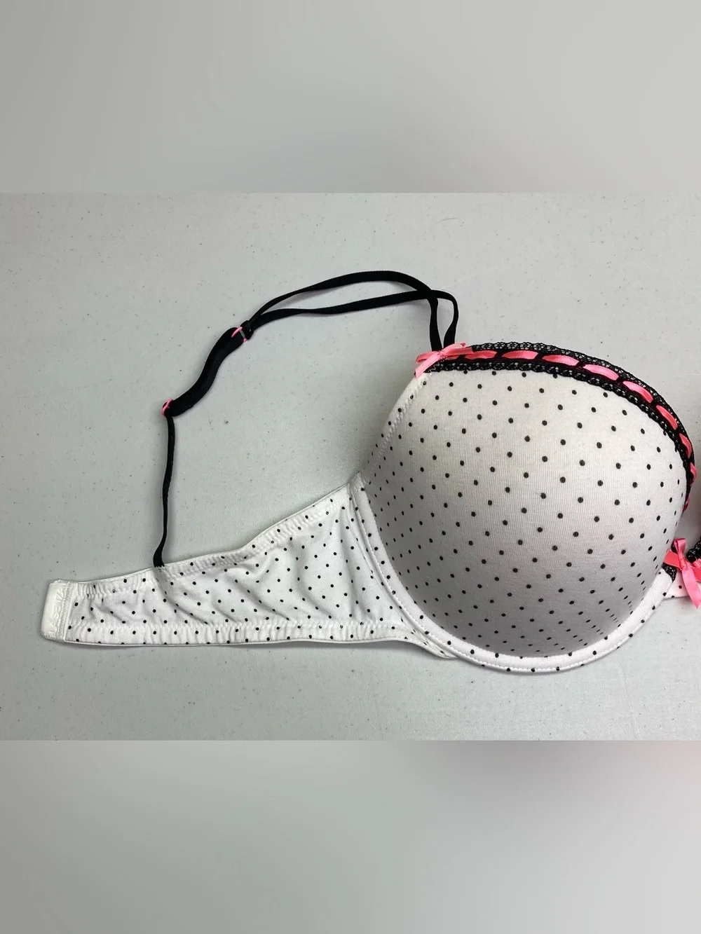 NWOT LS WHT/BLK Dots Push-up, 38C *P1100 - Picture 3 of 6
